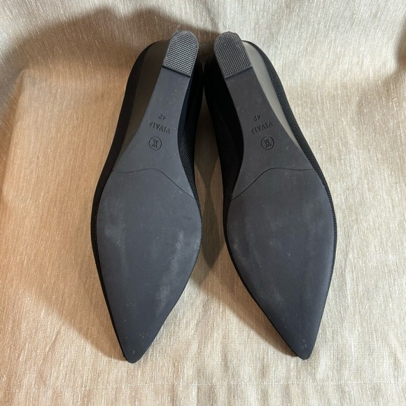 VIVAIA Sz 42 Pointy Toe Breathable Fabric Canvas  Slip On Wedges Shoes - Picture 8 of 10